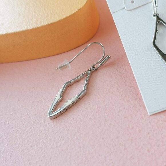 Kendra Scott - Elongated Abbie Silver Open Frame Earrings - Picture 3 of 3